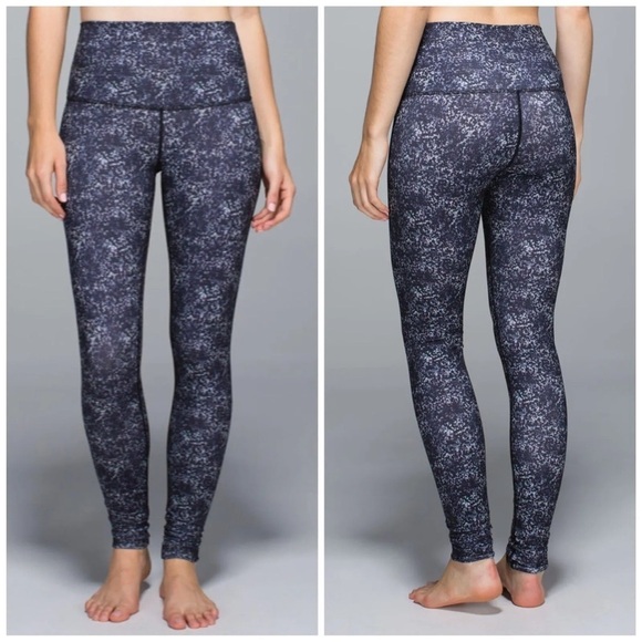 Lululemon Wunder Under Pant Full On Luon Roll Down Rocky Road Sand Dune Size 4 - Picture 8 of 9